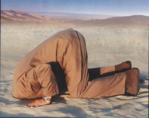 ostrich head in the sand
