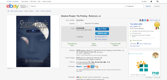 Shadow People The Finding Robinson Jo   eBay